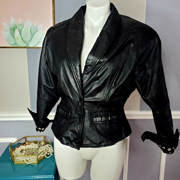 Vintage Leather Jacket,1980s Jacket,Womens Jacket - Picture 6 of 6